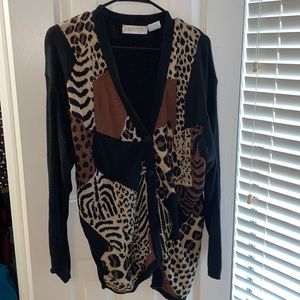 Cheetah sweater cardigan